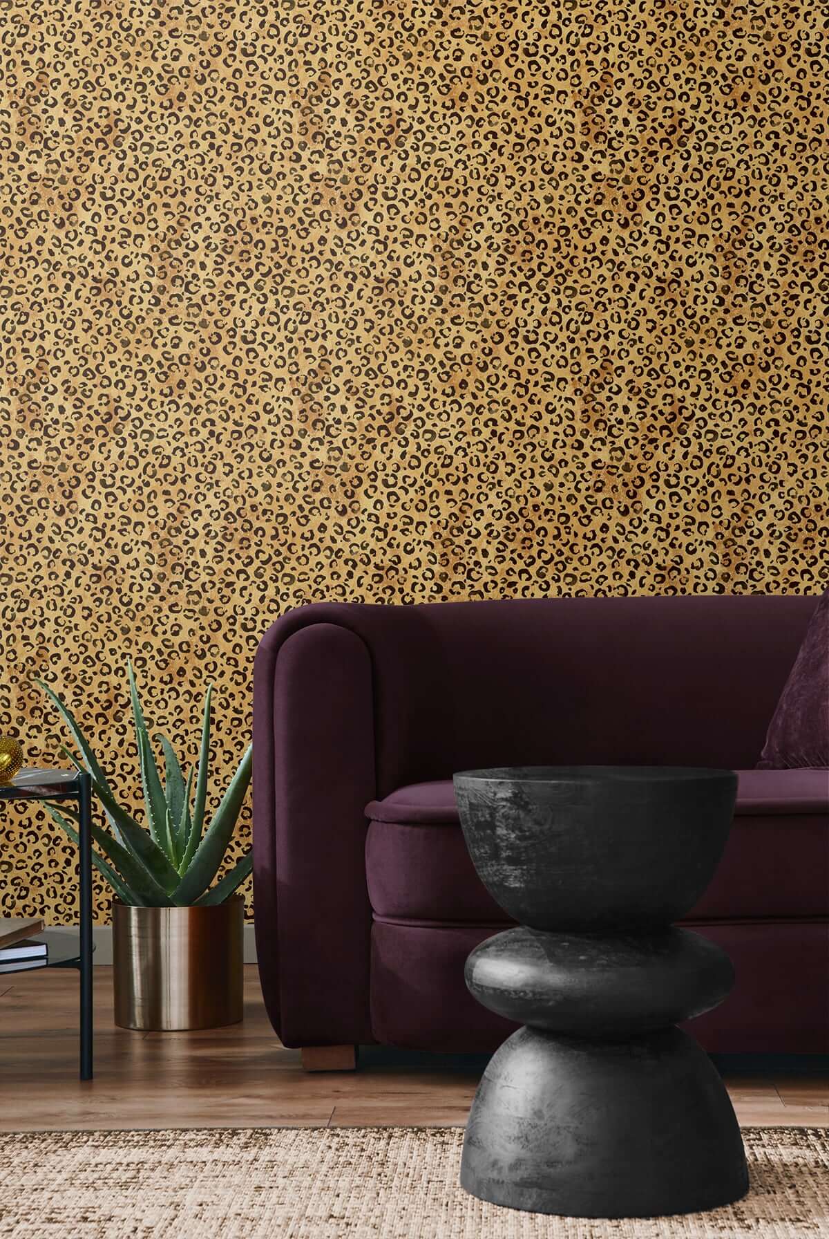 Daisy Bennett Tropical Leopard Black Peel & Stick Wallpaper