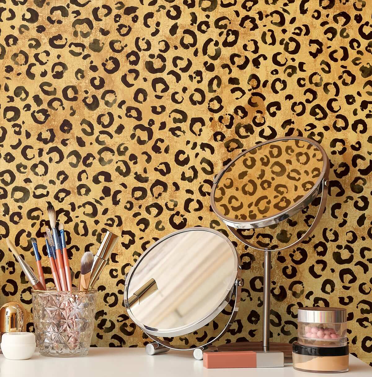 Tan Animal Print Peel and Stick Removable Wallpaper 0513 - Sample 11in x 24in (28x61cm)
