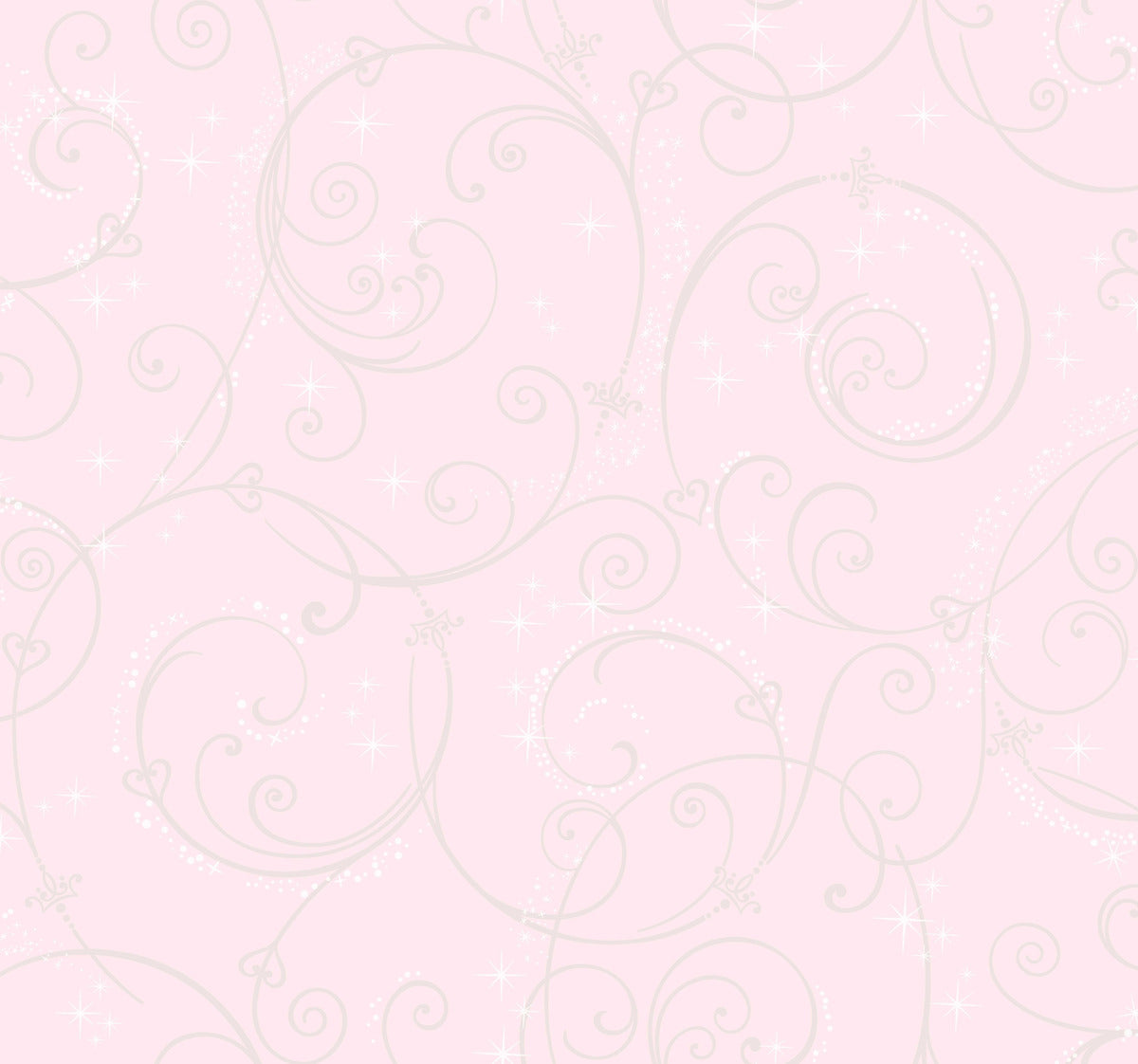 Disney Kids Vol. 4 Princess Perfect Scroll Wallpaper - Pink/ Glitter