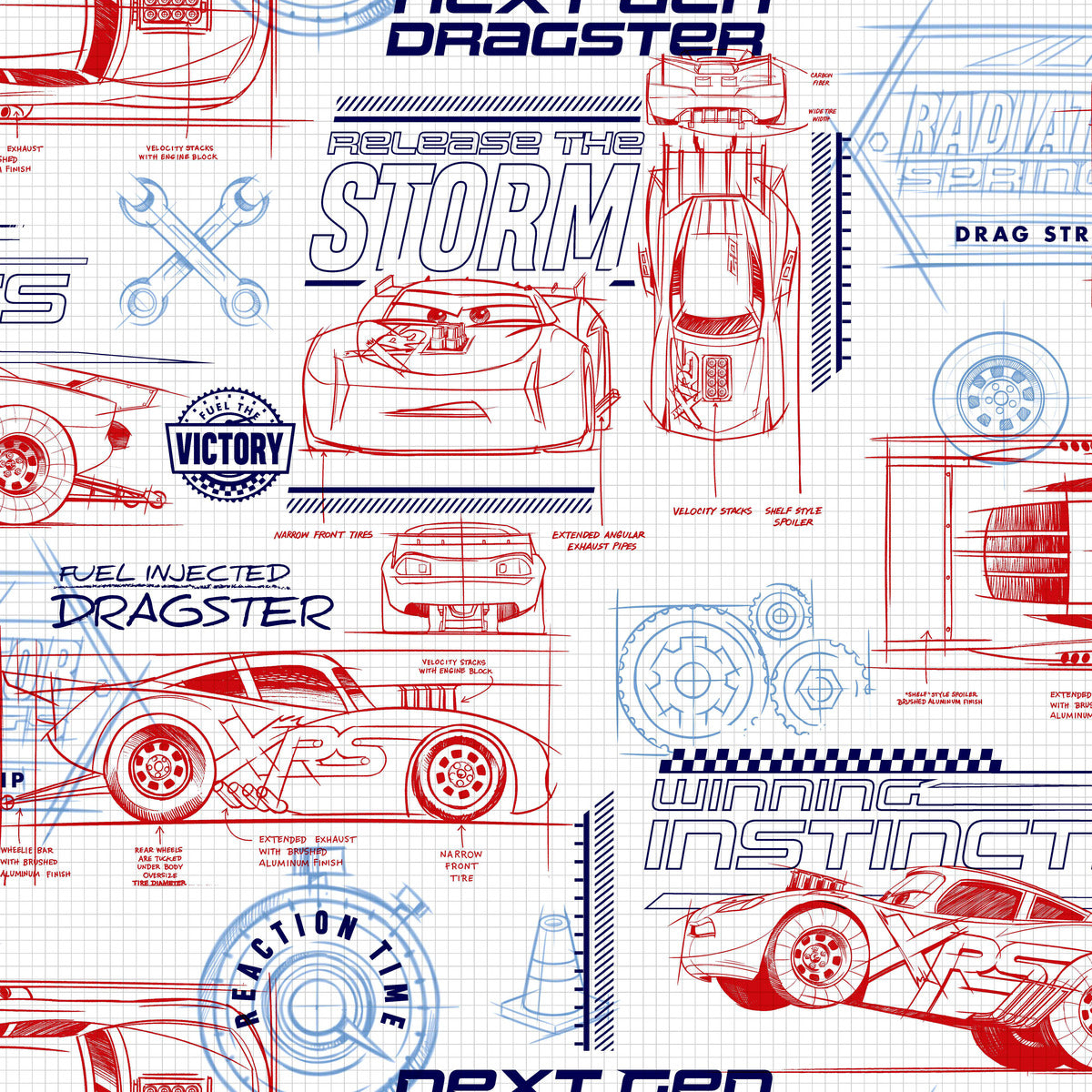 Pixar Cars Schematic Wallpaper - SAMPLE