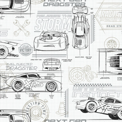 Pixar Cars Schematic Wallpaper - SAMPLE