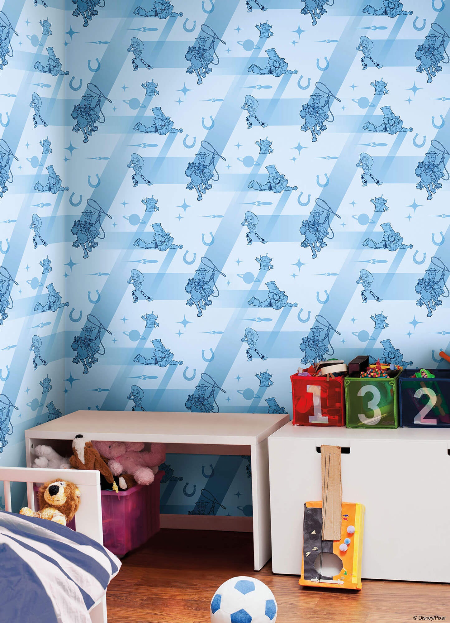 Pixar Toy Story 4 Retro Wallpaper - Blue