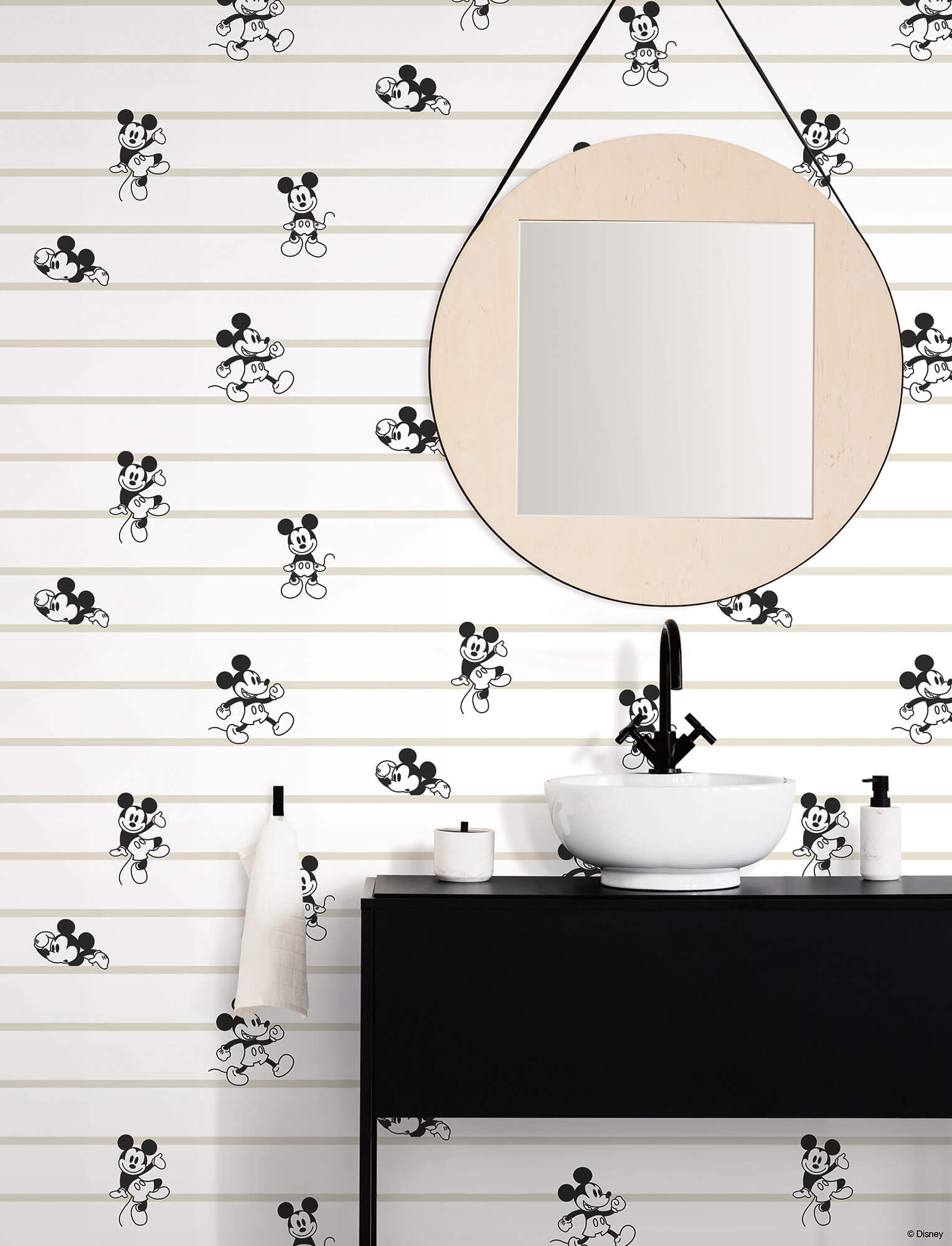 Mickey Mouse Line Art Peel and Stick Wallpaper – RoomMates Decor