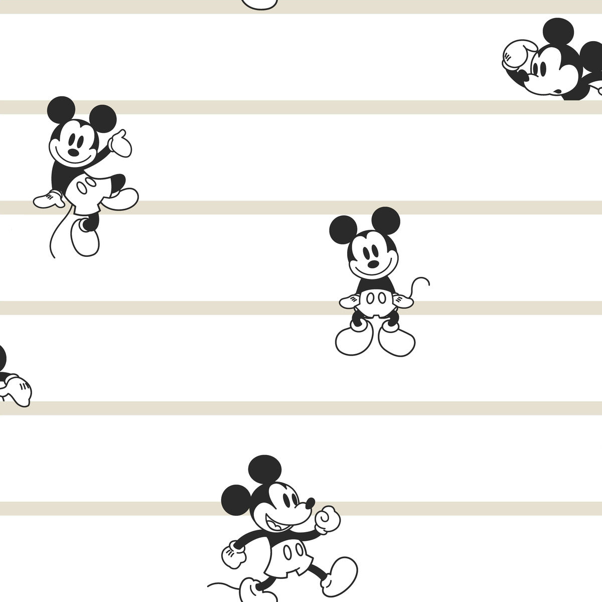 Disney Kids Vol. 4 Mickey Mouse Stripe Wallpaper - SAMPLE