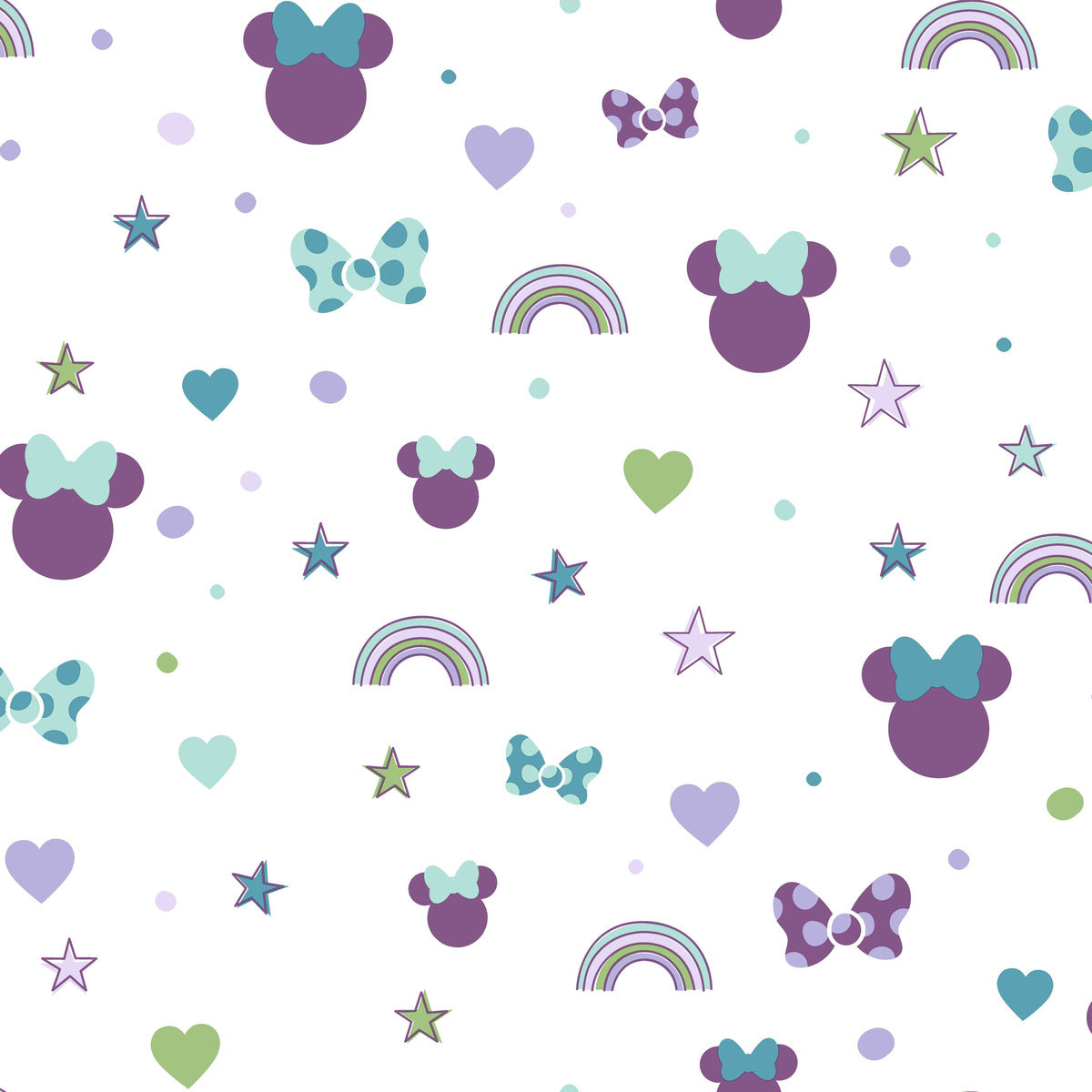 Disney Kids Vol. 4 Minnie Mouse Rainbow Wallpaper - Purple