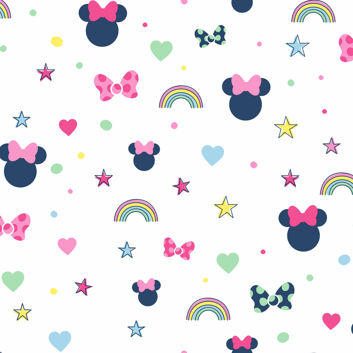 Disney Kids Vol. 4 Minnie Mouse Rainbow Wallpaper - Pink