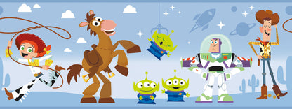 Pixar Toy Story 4 Characters Wallpaper Border - Blue