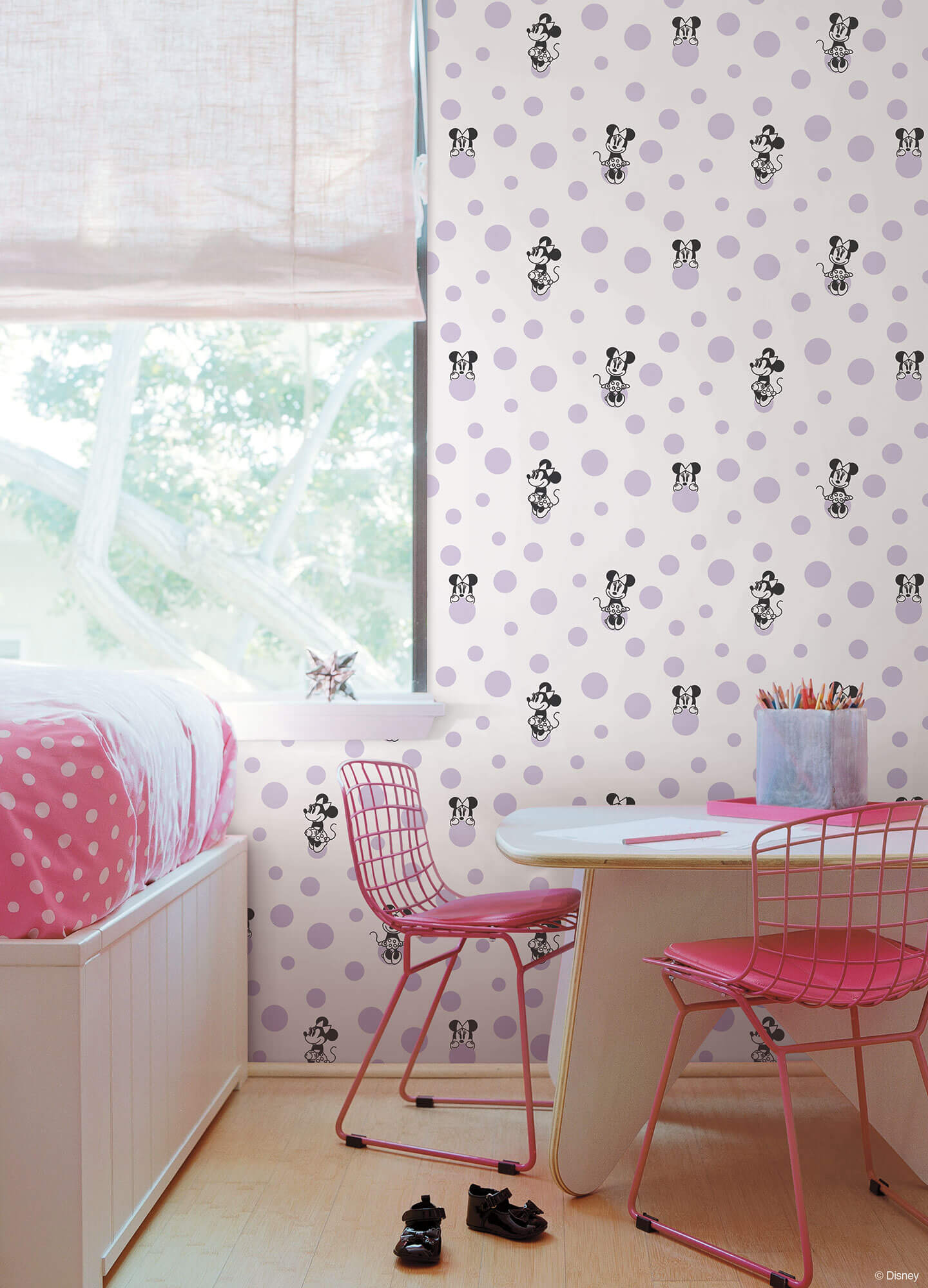 Disney Kids Vol. 4 Minnie Mouse Dots Wallpaper - Purple