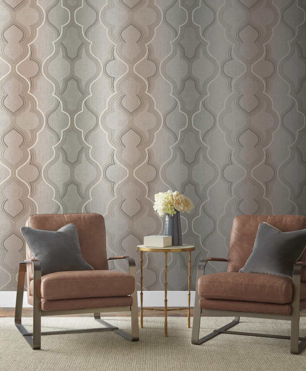 Damask Resource Library Modern Ombre Damask Wallpaper - Brown