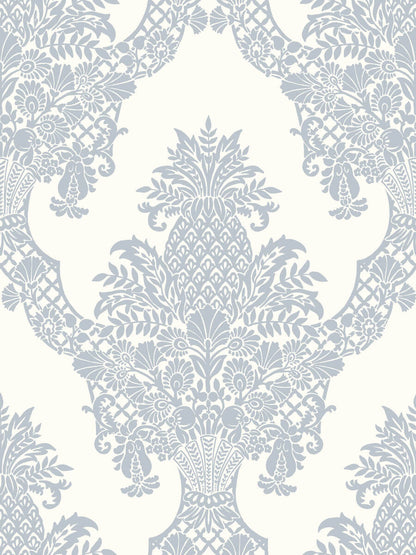 Damask Resource Library Pineapple Plantation Wallpaper - Periwinkle
