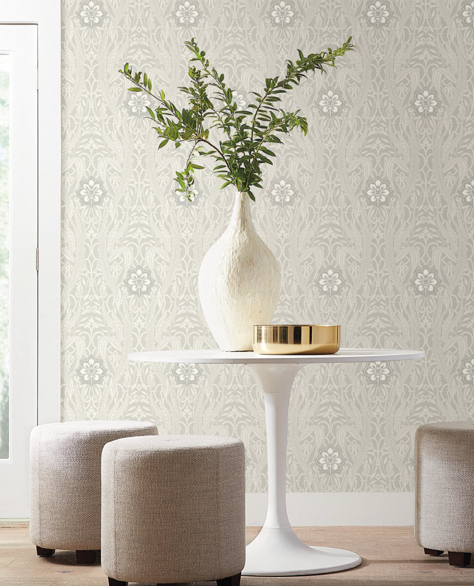 Modern Damask Wallpaper Peel and Stick Easy Removable Pattern Gray and  Cream Wallpaper Living Room Wall Mural - Etsy