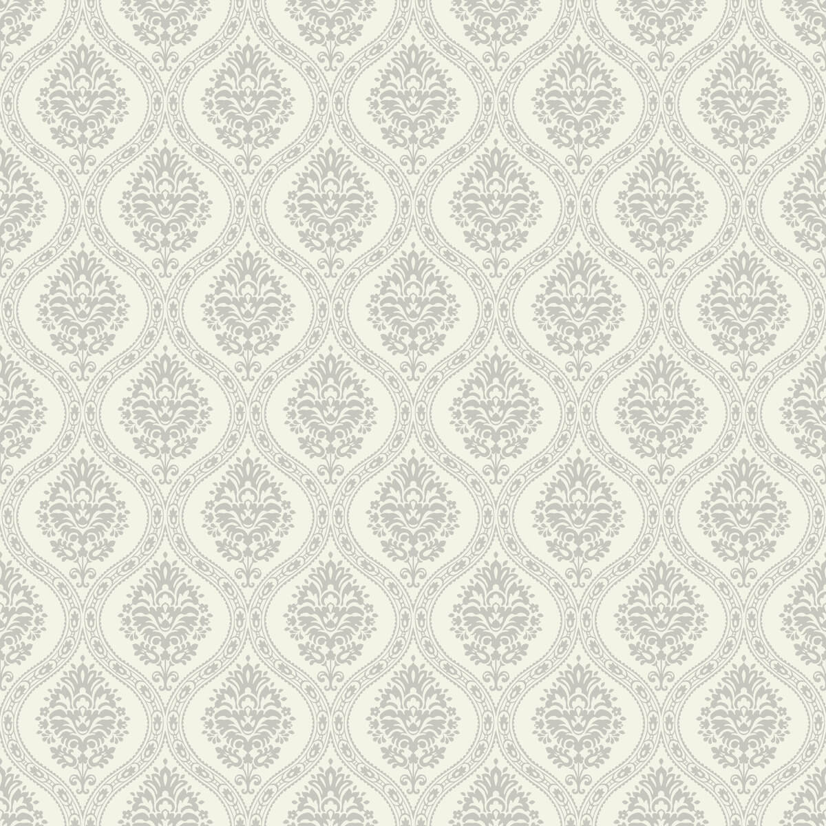 Damask Resource Library Petite Ogee Wallpaper - Taupe