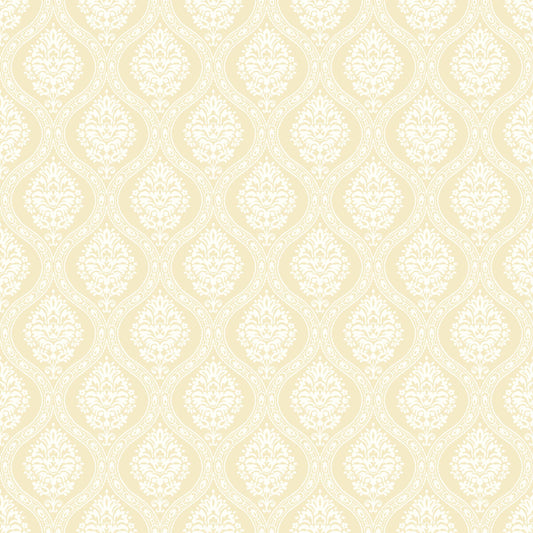 Damask Resource Library Petite Ogee Wallpaper - Cream