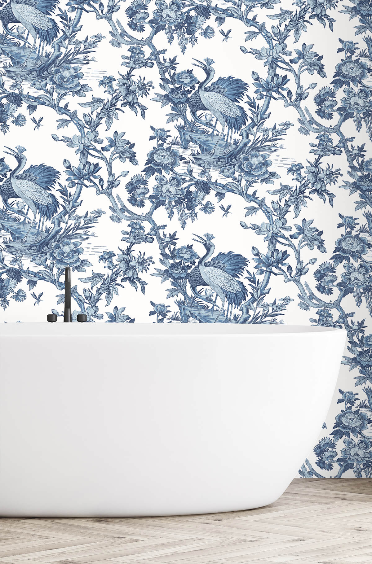 DuPont Crane Toile High Performance Wallpaper - French Blue