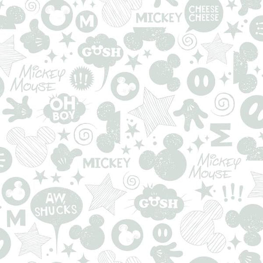 Disney Mickey Mouse Animated Tonal Wallpaper - SAMPLE SWATCH ONLY