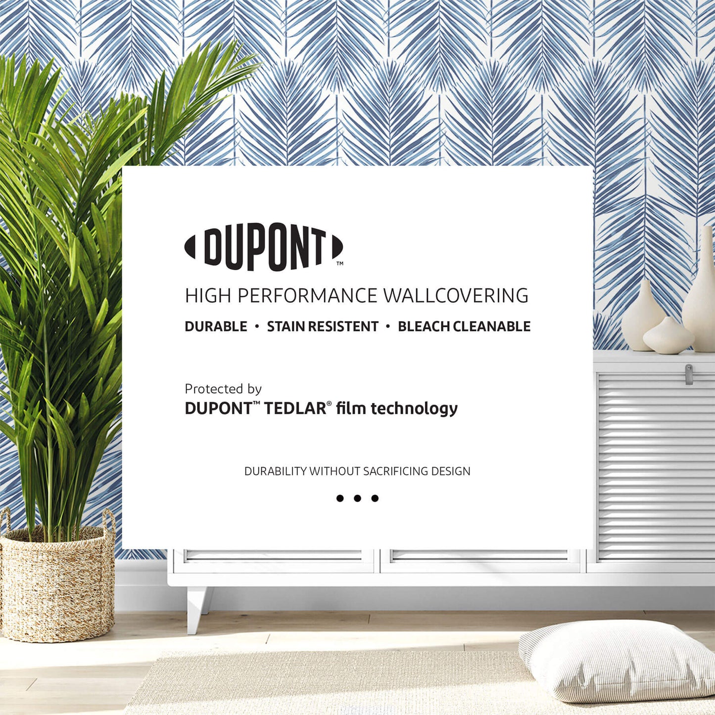 DuPont Paradise Palm High Performance Wallpaper - Coastal Blue