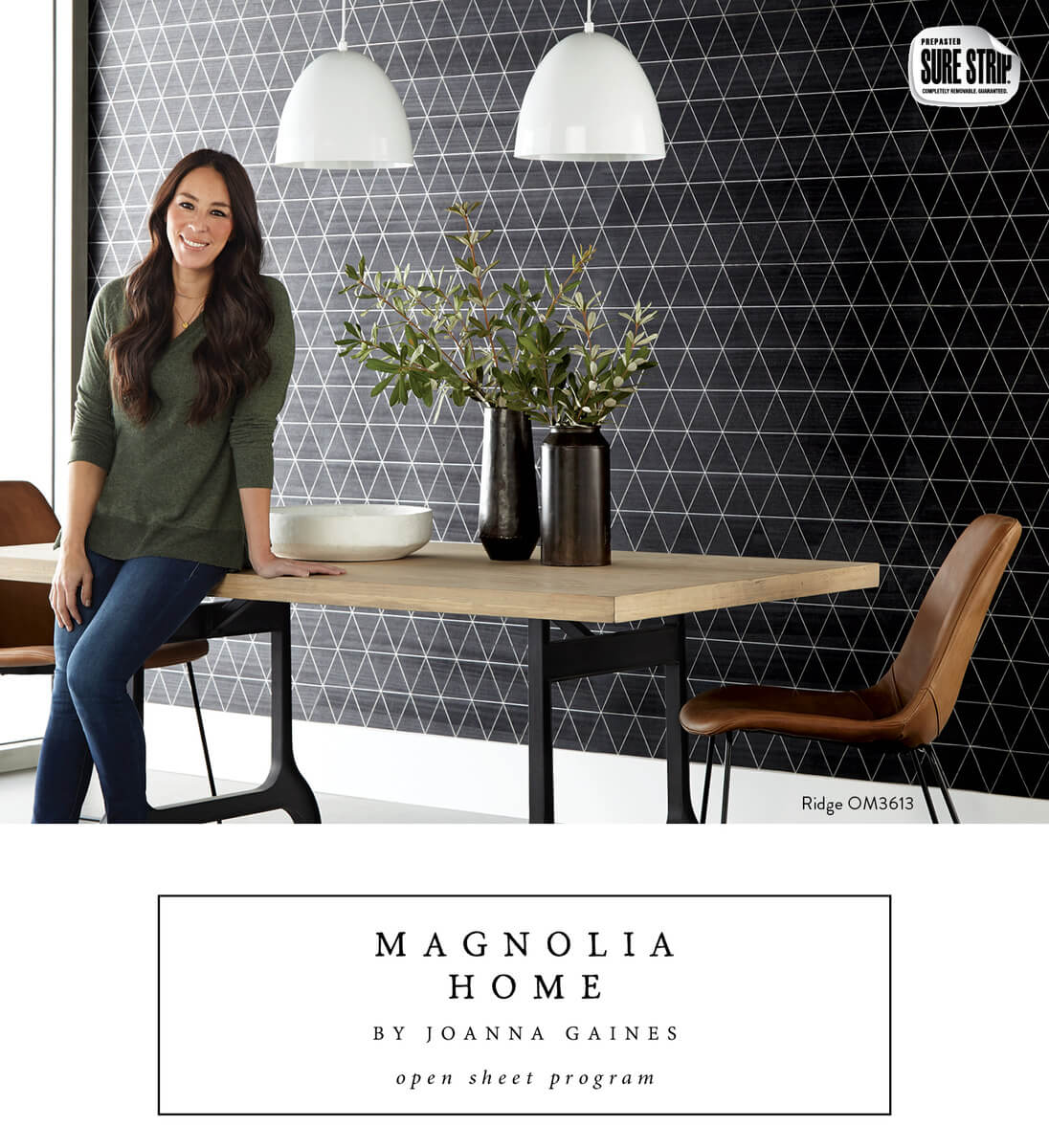 Magnolia Home Channel Wallpaper - Black