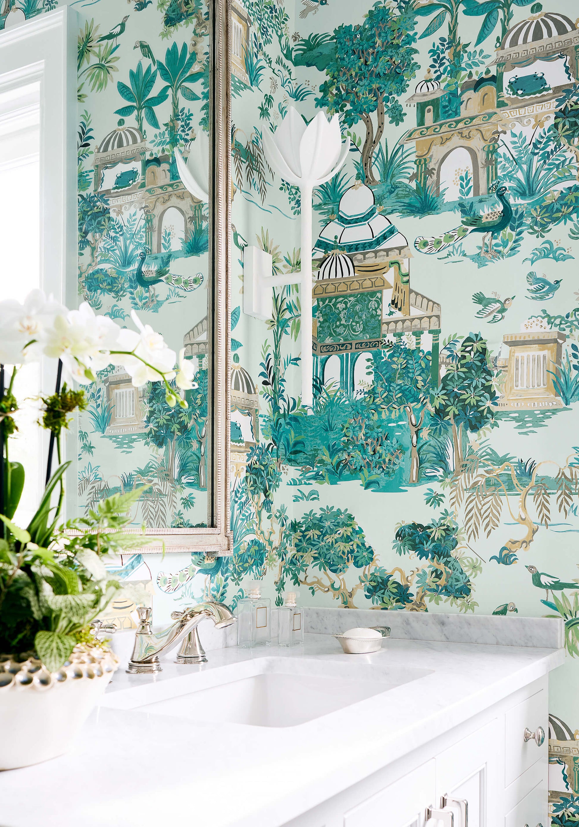 Thibaut Eden Mystic Garden Wallpaper - Spa Blue – US Wall Decor