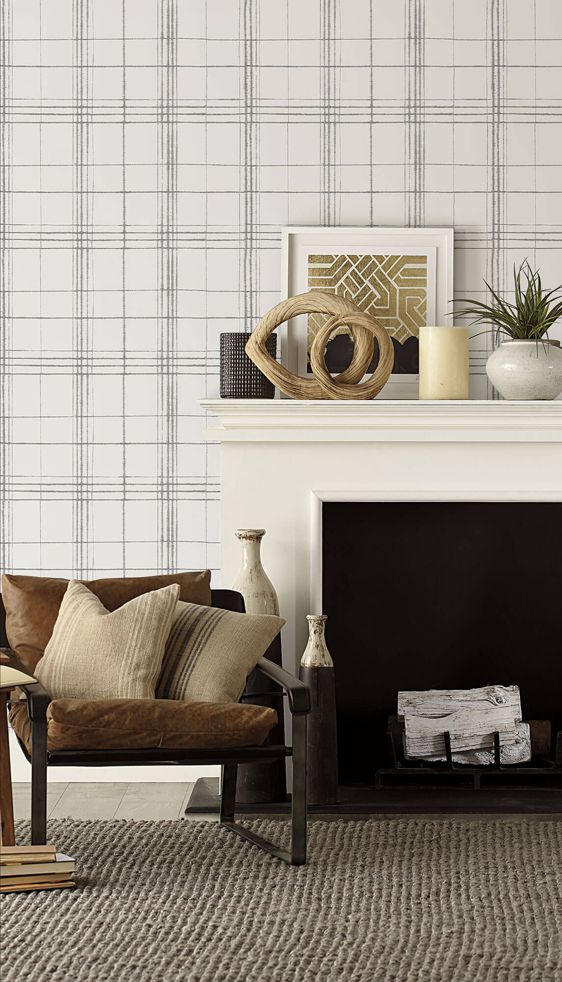 Buy Wallpaper Plaid Sophisticated Beige Plaid Wallpaper Online in India   Etsy