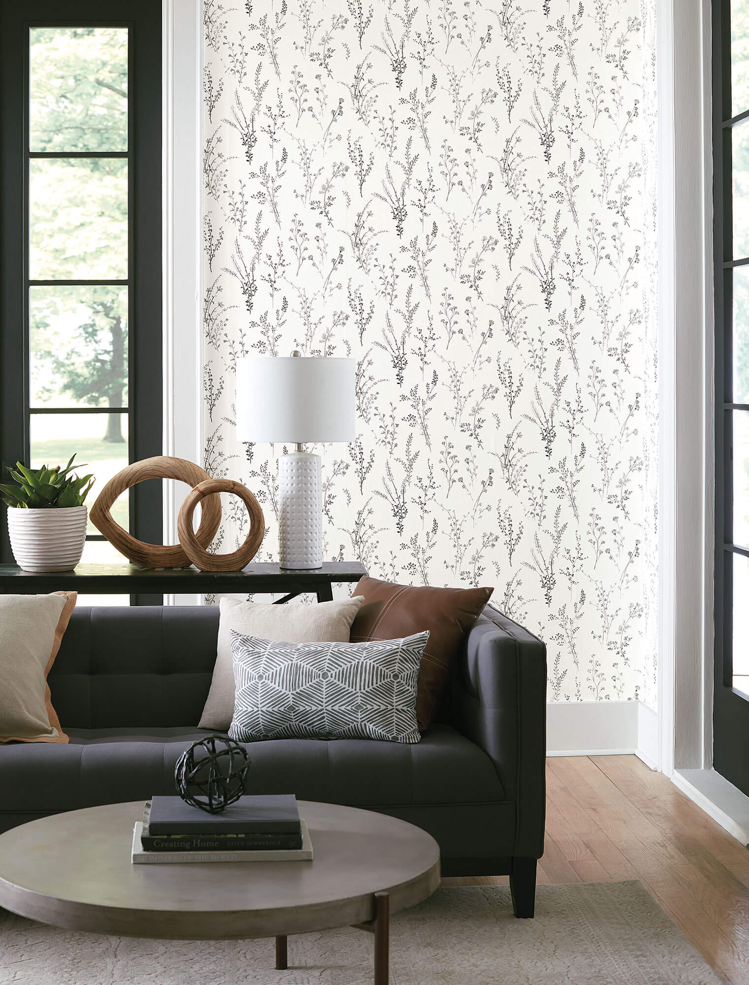 Magnolia Home Buffalo Check Black and White Wallpaper | MH1516 – D. Marie  Interiors