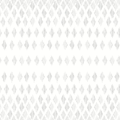 Simply Farmhouse Diamond Ombre Wallpaper - Gray & White