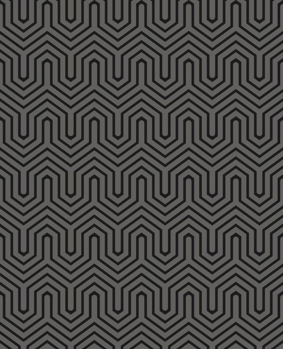 Labyrinth Geometric Wallpaper - Black