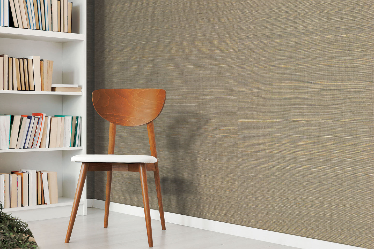Grasscloth Resource Library Abaca Weave Wallpaper - Warm Gray