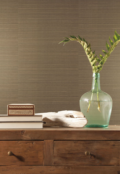 Grasscloth Resource Library Abaca Weave Wallpaper - Brown