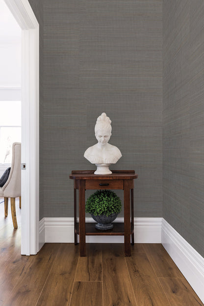 Grasscloth Resource Library Abaca Weave Wallpaper - Black