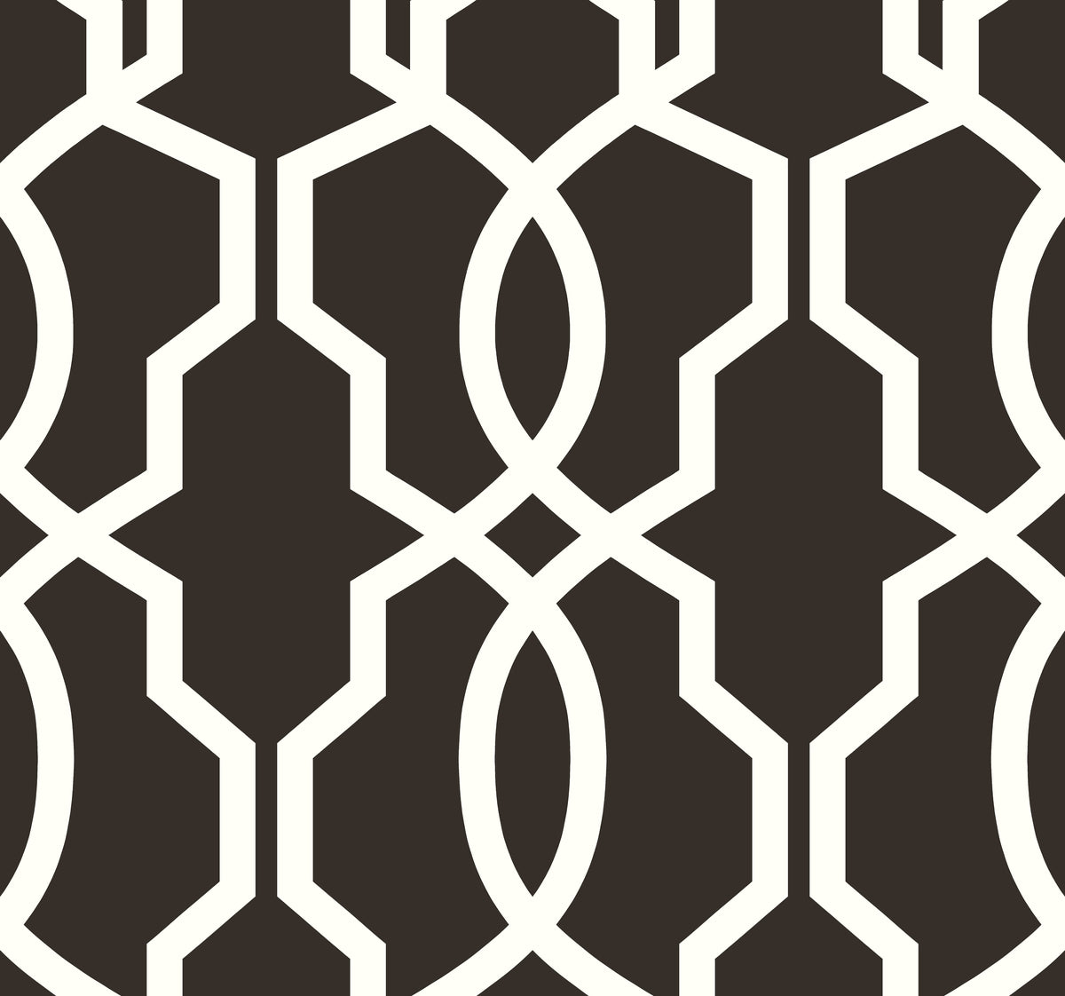 Hourglass Trellis Geometric Wallpaper - Black