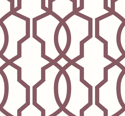 Hourglass Trellis Geometric Wallpaper - Red
