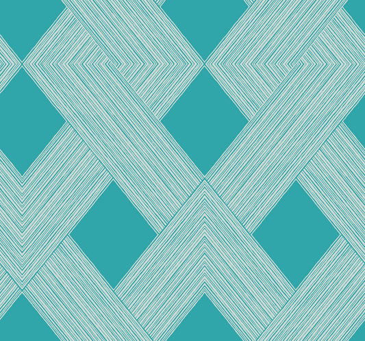 Beveled Edge Geometric Wallpaper - Blue
