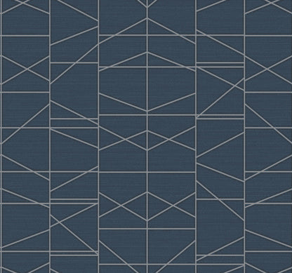 Modern Perspective Geometric Wallpaper - Blue