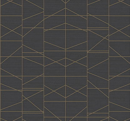 Modern Perspective Geometric Wallpaper - Black