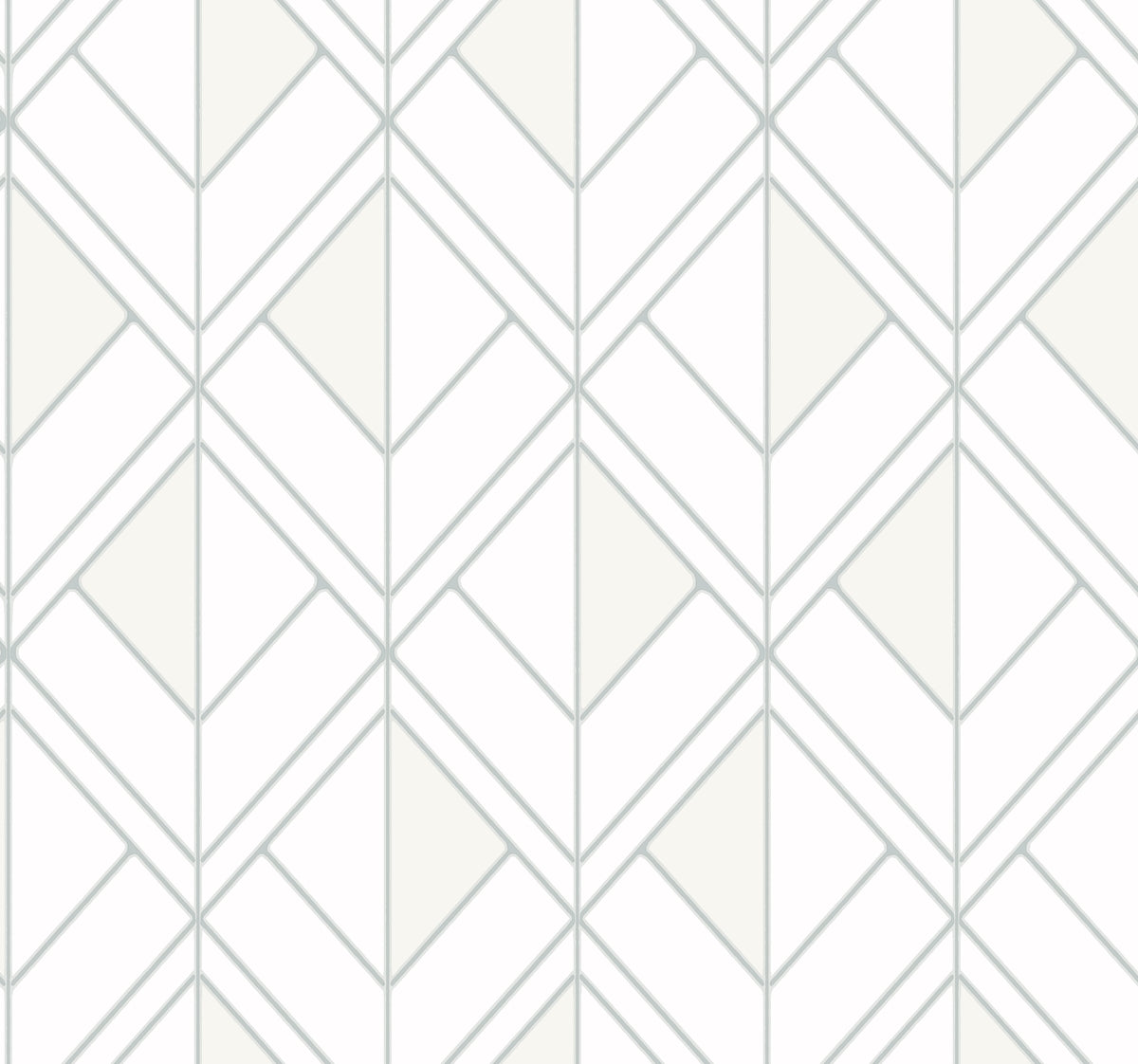 Diamond Shadow Geometric Wallpaper - White & Grey