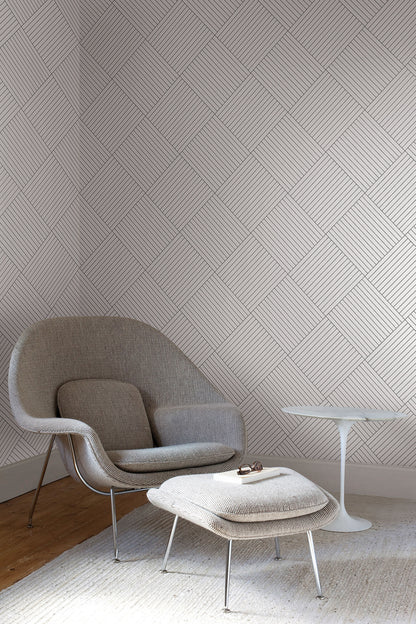 Twisted Tailor Geometric Wallpaper - White & Black