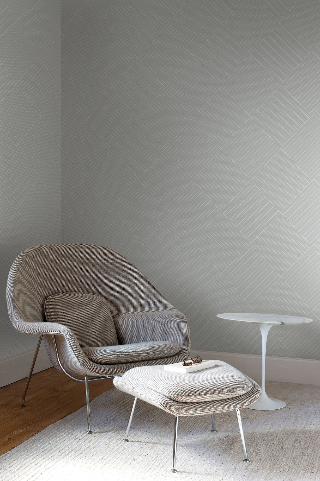 Twisted Tailor Geometric Wallpaper - Grey/Blue