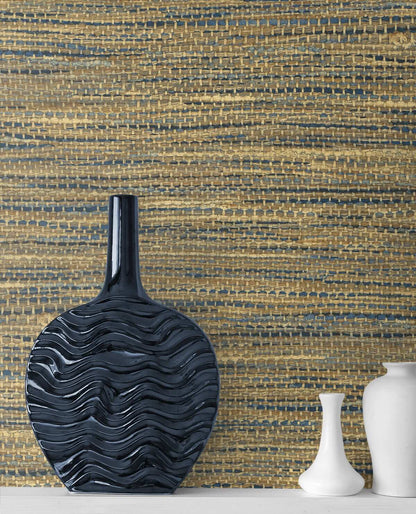 Seabrook Japandi Style Rina Wallpaper - Honey & Navy