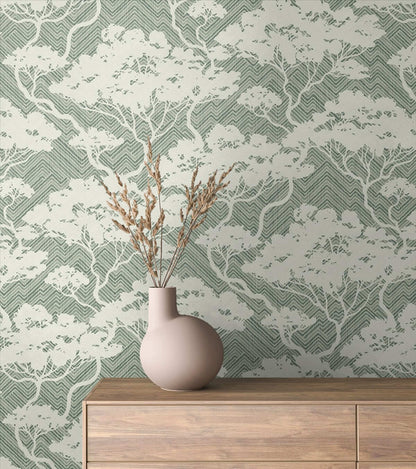 Seabrook Designs Japandi Style Nara Wallpaper - Sage