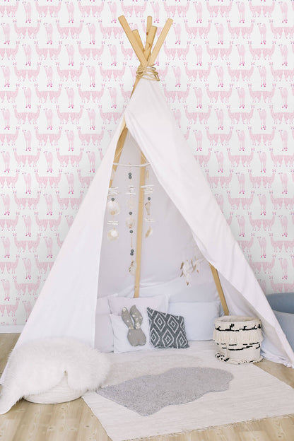KI0556 Kids Room Alpaca Pack Wallpaper York White Pink