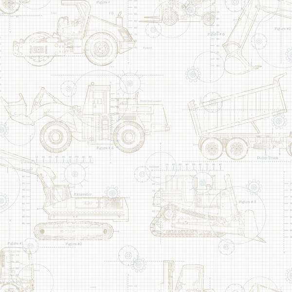 Construction Blueprint Wallpaper - SAMPLE ONLY