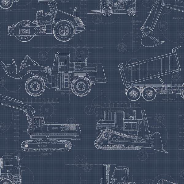 Construction Blueprint Wallpaper - SAMPLE