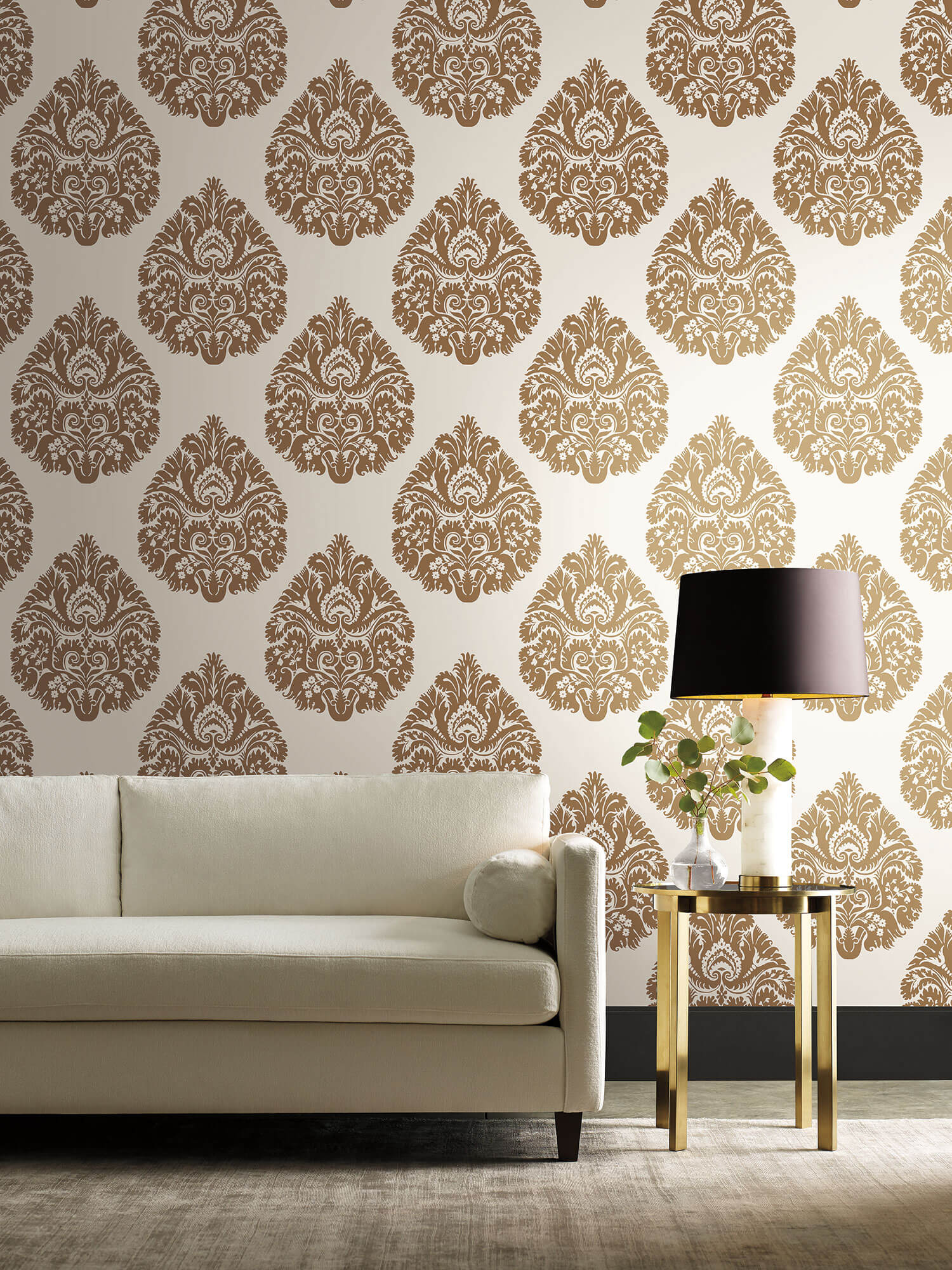 Shop Teardrop Damask Wallpaper in Teal from the 24 Karat Collection | Burke  Decor