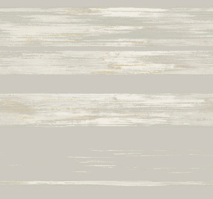 Ronald Redding 24 Karat Horizontal Dry Brush Wallpaper - Grey
