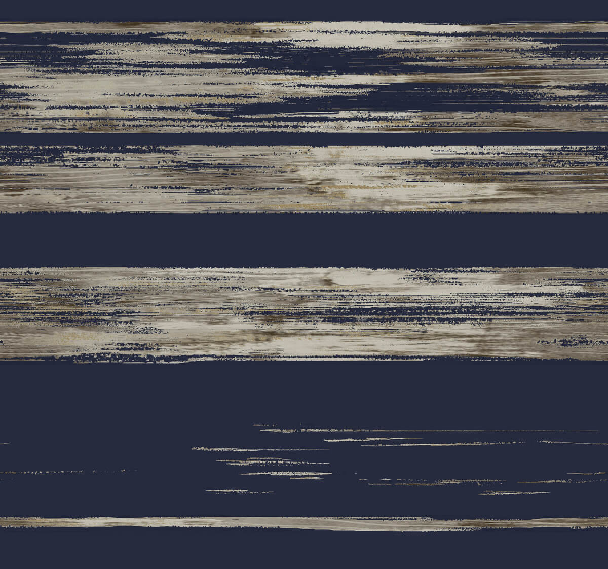 Ronald Redding 24 Karat Horizontal Dry Brush Wallpaper - Navy Blue