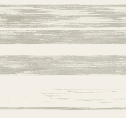 Ronald Redding 24 Karat Horizontal Dry Brush Wallpaper - White & Grey