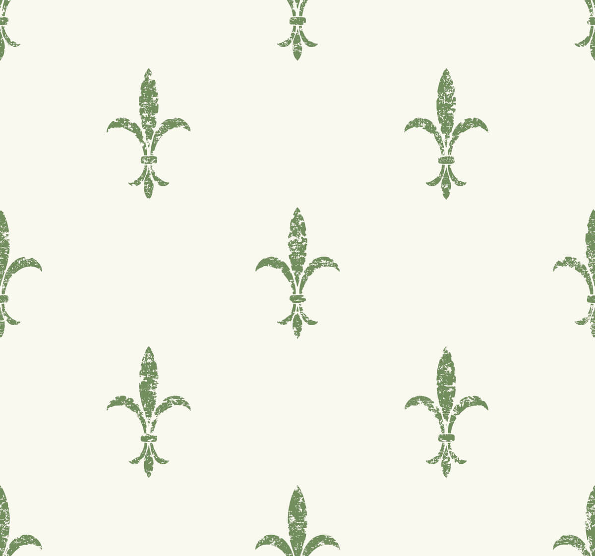 Ronald Redding 24 Karat Fleur De Lis Wallpaper - White & Green