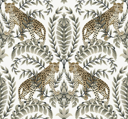 Ronald Redding 24 Karat Jungle Leopard Wallpaper - Taupe