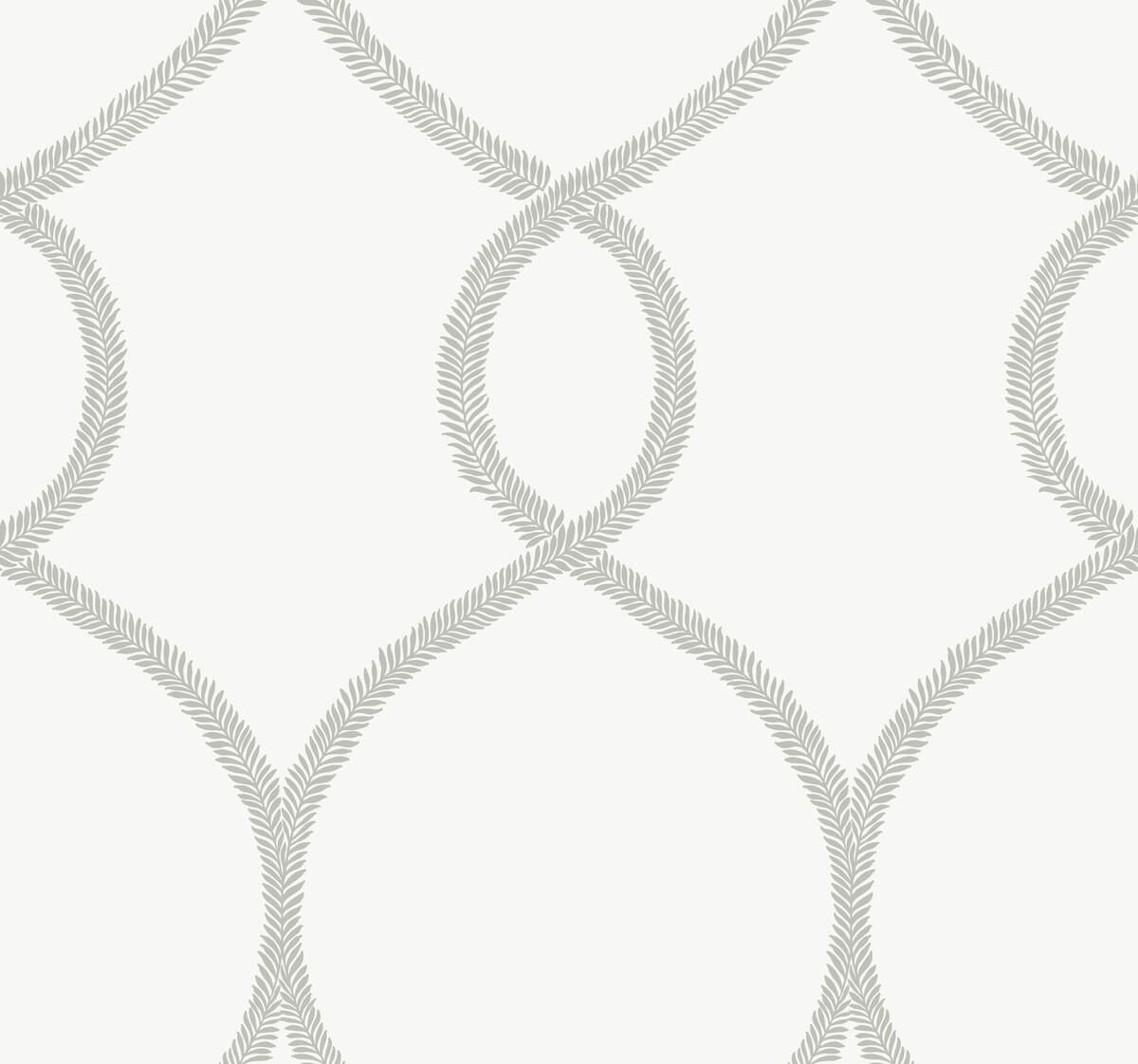 Ronald Redding 24 Karat Laurel Leaf Ogee Wallpaper - Grey