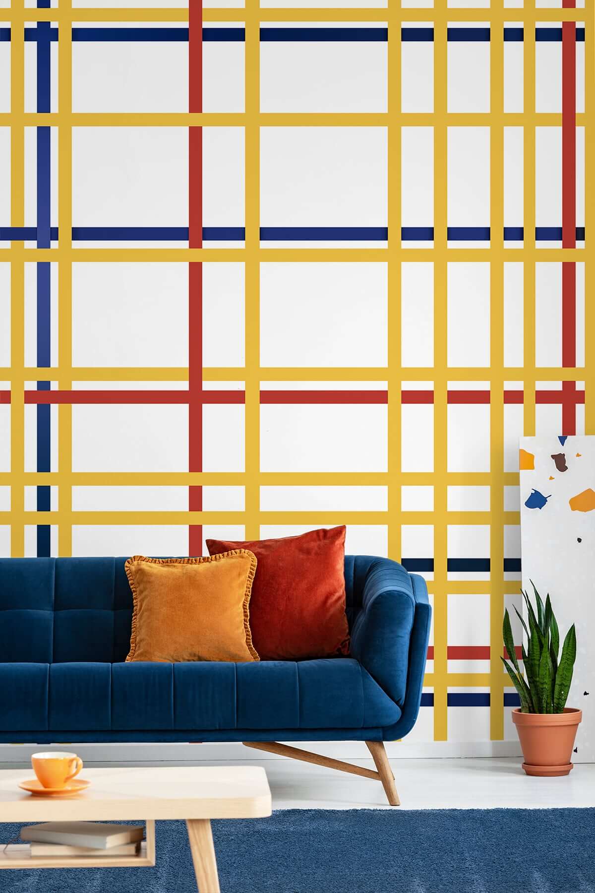 Seabrook Designs Mondrian Grid Wallpaper Mural